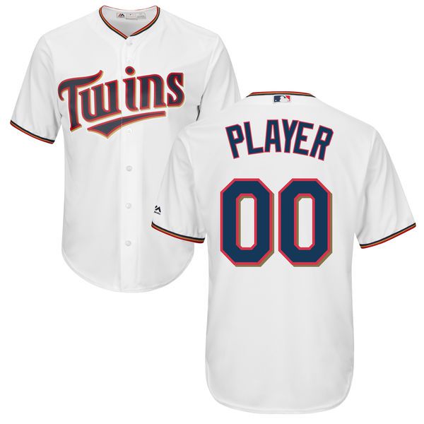 Men Minnesota Twins Majestic White Cool Base Custom MLB Jersey->customized mlb jersey->Custom Jersey